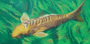 Fish Series 1 Oil on Canvas 80 X 38 cm