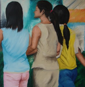 Friends Oil on Canvas 110 X 110 cm