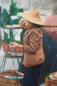 Fruit Vendor Oil on Canvas 65 X 80 cm