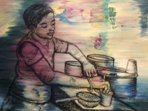 Chai wala 24X18" oil on canvas